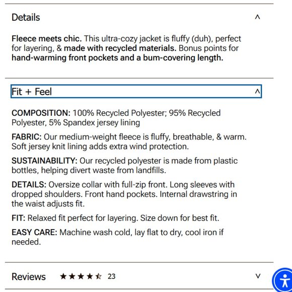 Summersalt high pile full zip Sherpa fleece jacket cinch waist soft fur XL - Picture 9 of 10